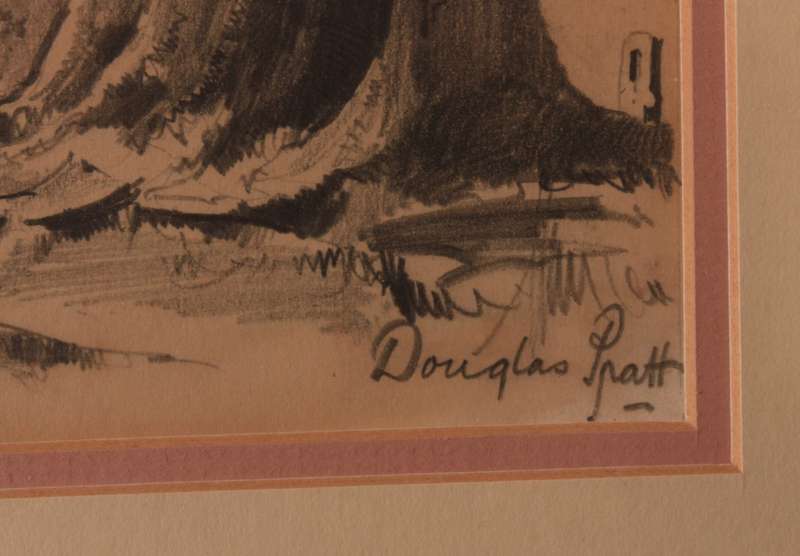 Framed Original Sketch "Country Road and Gum Tree" by Douglas Pratt.