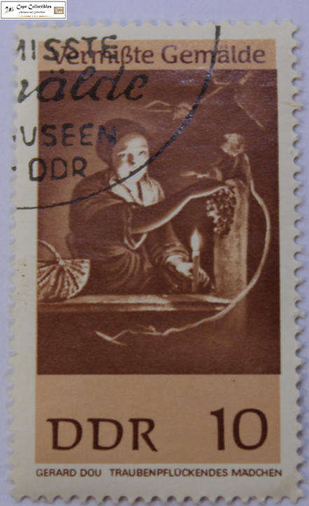 German Democratic Republic - DDR 10 Pfennig 1967 Missing Paintings Stamp (Scott 930)