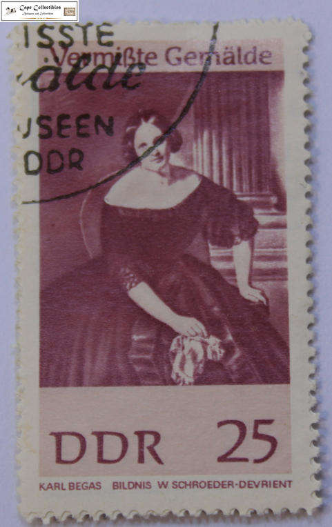 German Democratic Republic - DDR 25 Pfennig 1967 Missing Paintings Stamp (Scott 932)