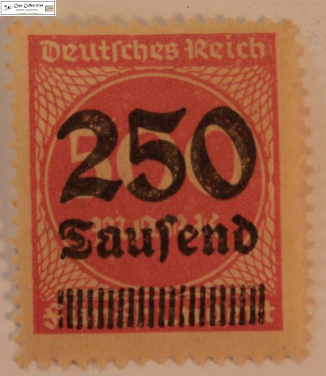 Germany 250 Tausend Marks 1923 Overstamp on 500 Mark Stamp (Scott 259)