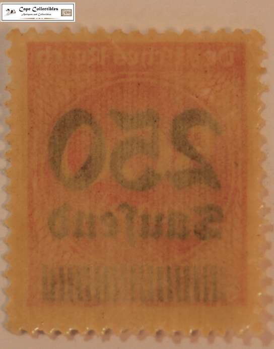 Germany 250 Tausend Marks 1923 Overstamp on 500 Mark Stamp (Scott 259)