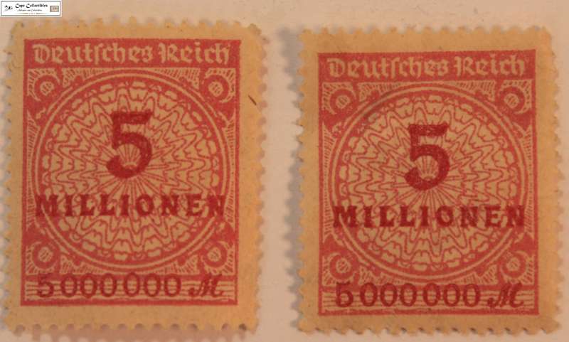 Germany 2 x 5 Million Marks 1923 Stamp (Scott 285)