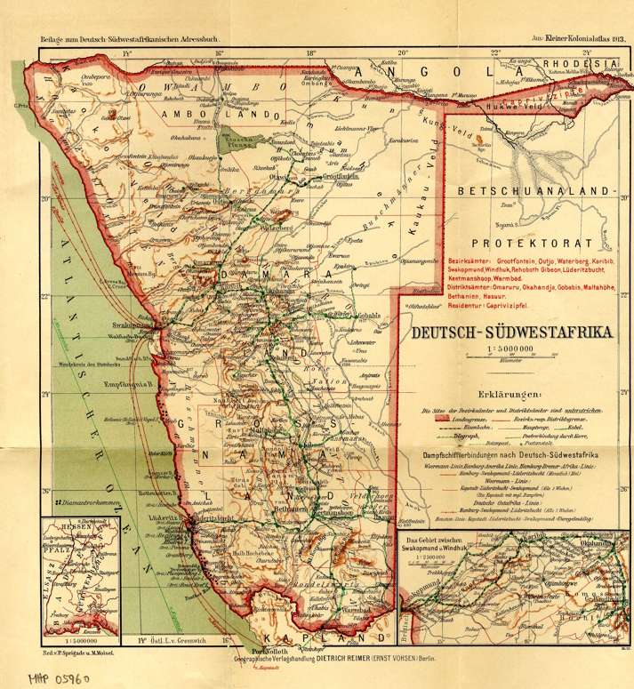 Deutsche-Sudwesafrika 1913 Map Digital Map Digital Download