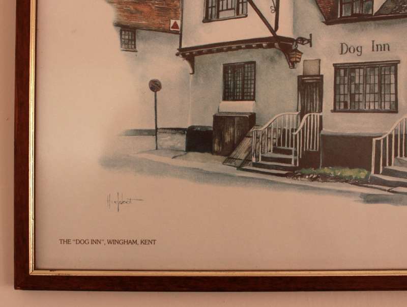 The "Dog Inn", Wingham, Kent Reproduction Print by Ted Hoefsloot Framed
