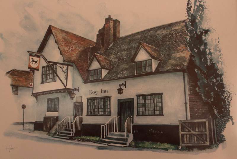 The "Dog Inn", Wingham, Kent Reproduction Print by Ted Hoefsloot Framed