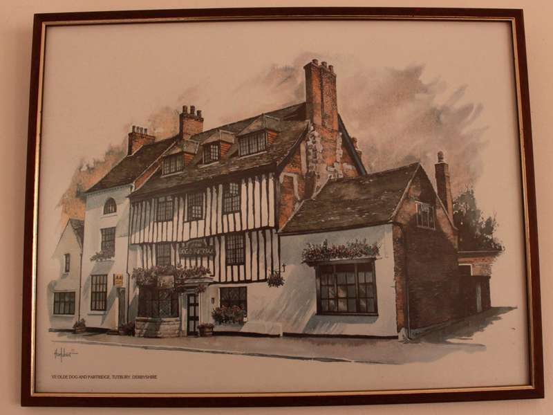 Ye Olde Dog and Partridge, Tutbury, Derbyshire Reproduction Print by Ted Hoefsloot Framed