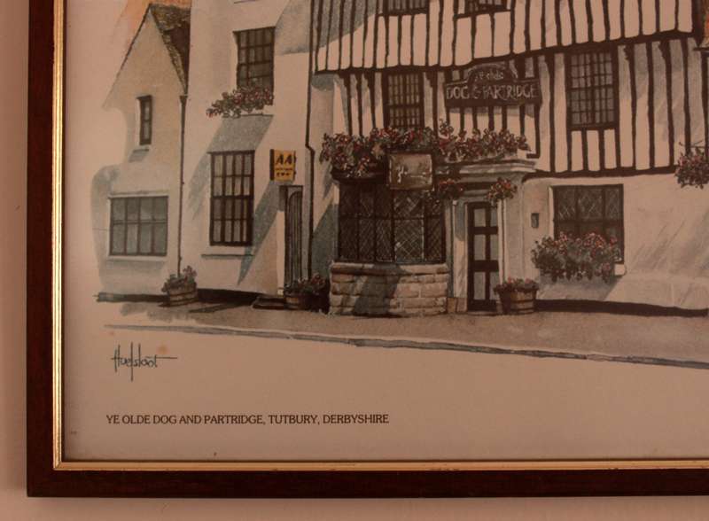 Ye Olde Dog and Partridge, Tutbury, Derbyshire Reproduction Print by Ted Hoefsloot Framed