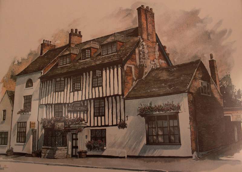 Ye Olde Dog and Partridge, Tutbury, Derbyshire Reproduction Print by Ted Hoefsloot Framed