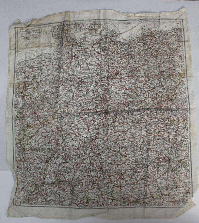 WW2 RAF and UDF Pilots Silk Escape Map Grid A/C Germany & C/A West Europe