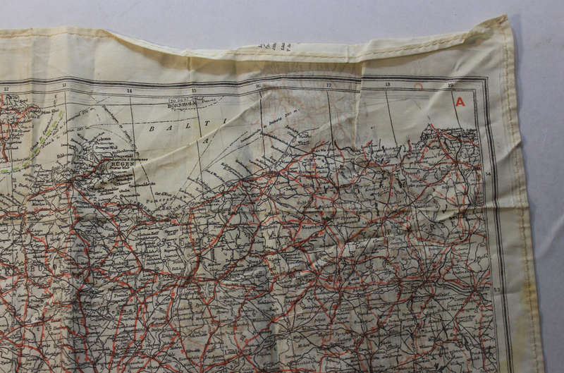 WW2 RAF and UDF Pilots Silk Escape Map Grid A/C Germany & C/A West Europe