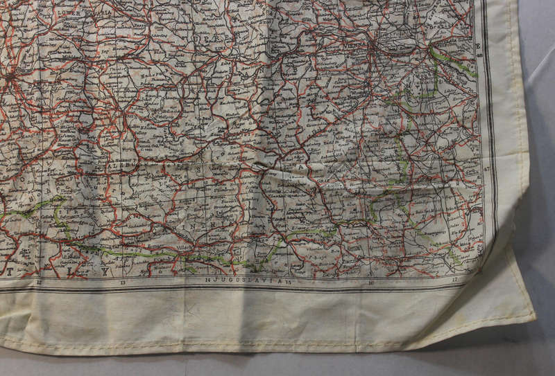 WW2 RAF and UDF Pilots Silk Escape Map Grid A/C Germany & C/A West Europe