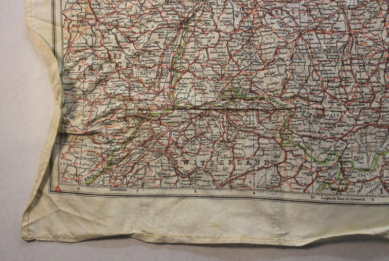 WW2 RAF and UDF Pilots Silk Escape Map Grid A/C Germany & C/A West Europe