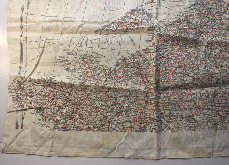 WW2 RAF and UDF Pilots Silk Escape Map Grid A/C Germany & C/A West Europe