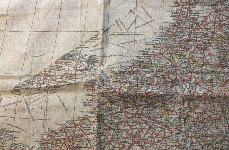 WW2 RAF and UDF Pilots Silk Escape Map Grid A/C Germany & C/A West Europe