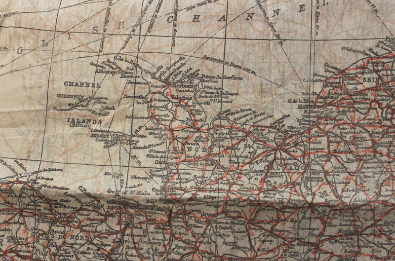 WW2 RAF and UDF Pilots Silk Escape Map Grid A/C Germany & C/A West Europe