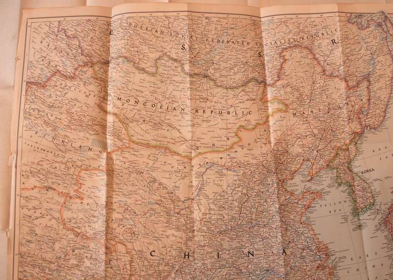 National Geographic Folded Map of The Far East September 1952