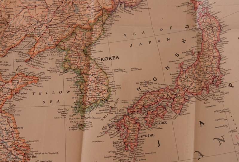 National Geographic Folded Map of The Far East September 1952