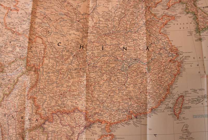 National Geographic Folded Map of The Far East September 1952