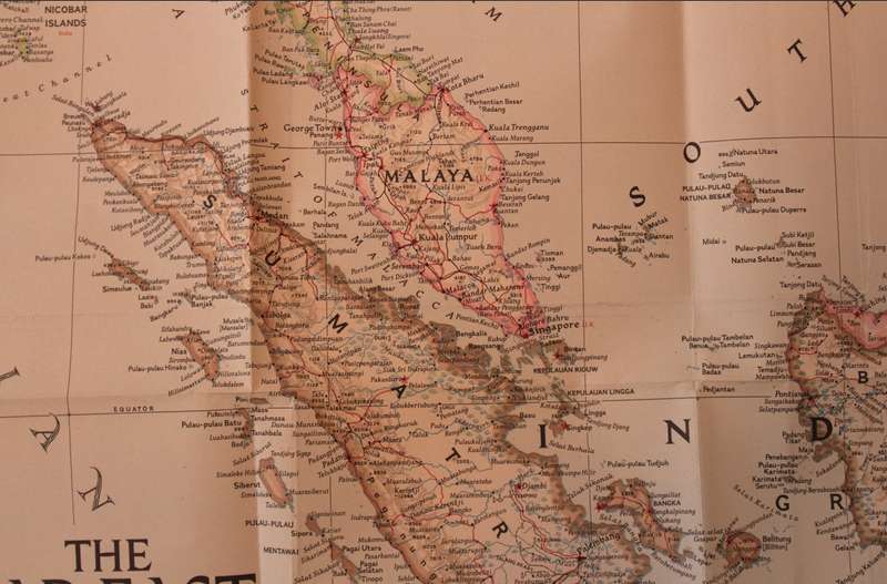 National Geographic Folded Map of The Far East September 1952