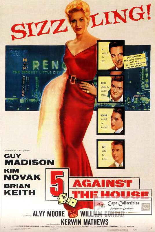 Vintage Five Against The House Film Noire Poster Digital Download