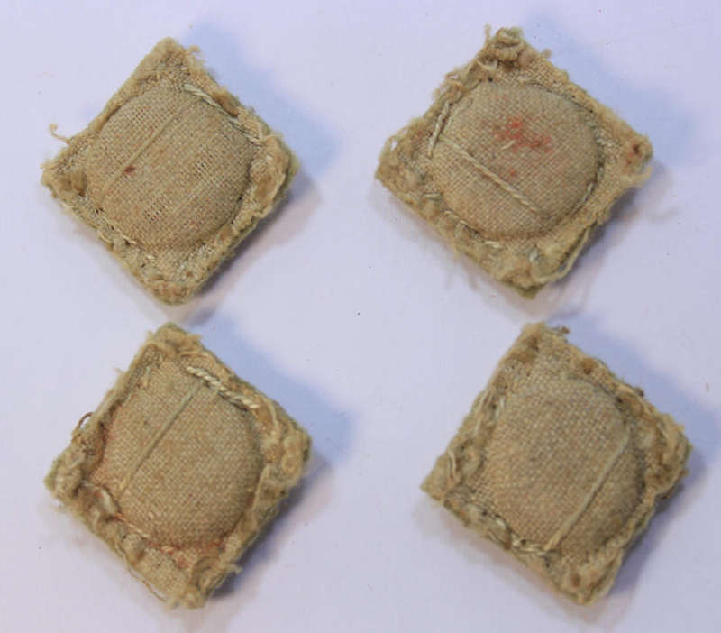 Set of 4 Embroidered WW2 Officers Rank Insignia Khaki Pips