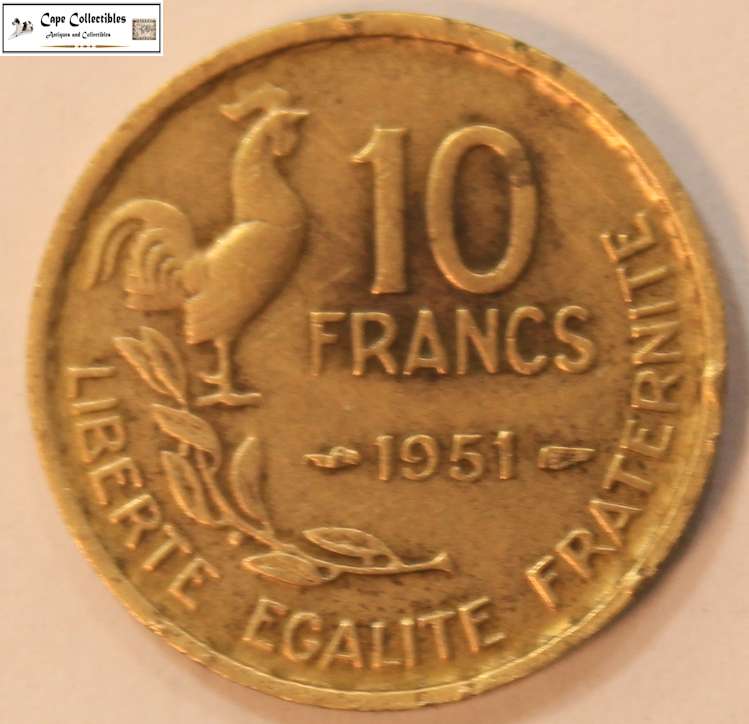 France 10 Francs 1951 Coin Circulated