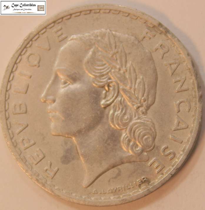 France 5 Francs 1949 Coin Circulated