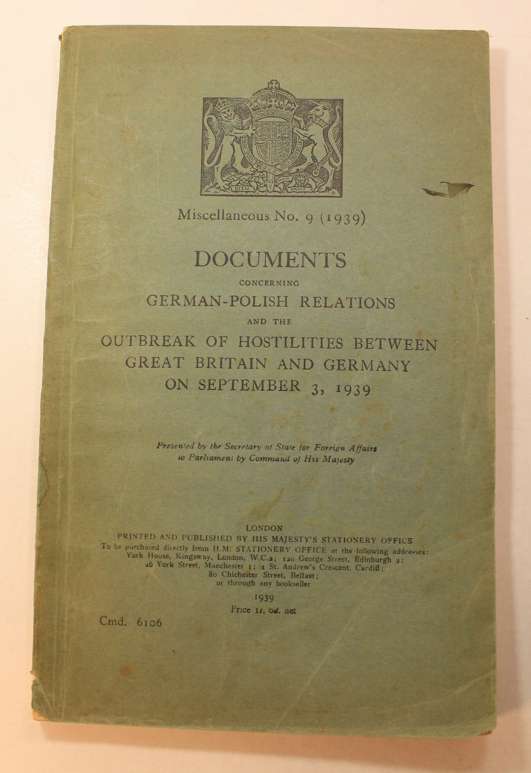 Documents Concerning German Polish Relations 1939 (British Foreign Affairs) Softcover Book
