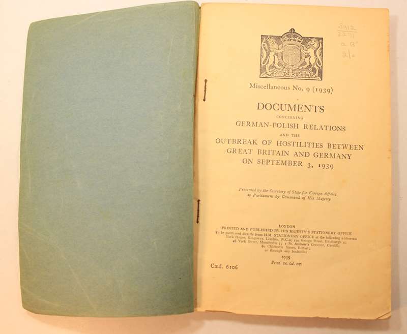 Documents Concerning German Polish Relations 1939 (British Foreign Affairs) Softcover Book
