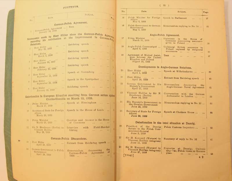 Documents Concerning German Polish Relations 1939 (British Foreign Affairs) Softcover Book