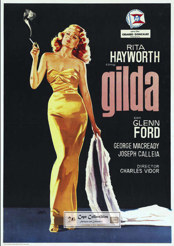 Vintage Gilda Film Noir Poster Digital Download (Italian Version.)