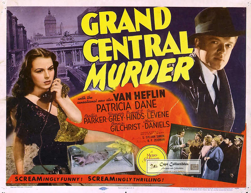 Vintage Grand Central Murder Film Noir Poster Digital Download