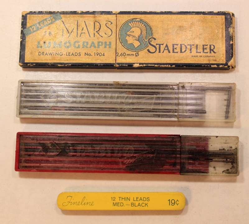4 x Assorted Vintage Packs of Graphite Drawing Leads for Pencils