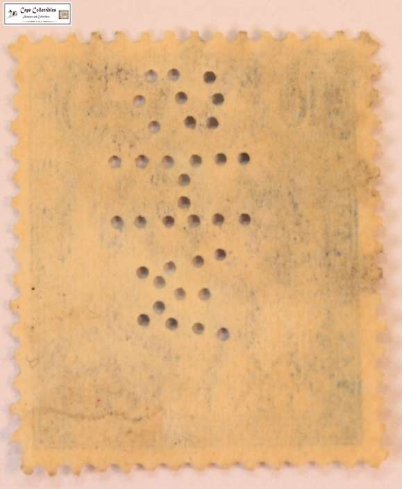 Great Britain 10 Pence 1934 George V WHS Perfin Stamp (Scott 219)