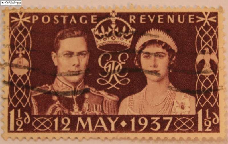Great Britain 1 1/2 Pence 1937 King George VI Coronation Stamp (Scott 234)