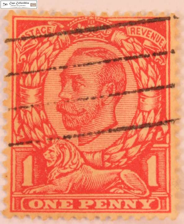 Great Britain 1 Penny 1912 George V Lion Stamp (Scott 154)