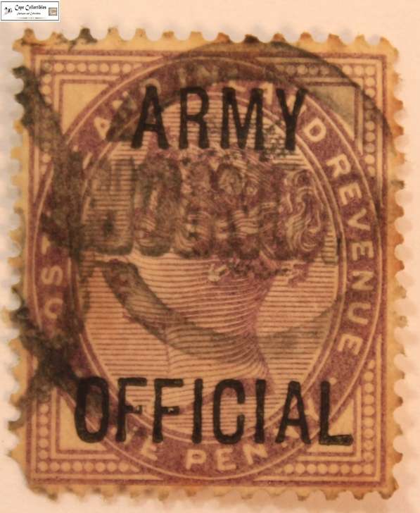 Great Britain 1 Penny 1881 Stamp Queen Victoria with Army Official 1896 Overstamp (Scott O55)