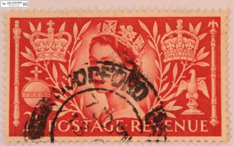 Great Britain 2 1/2 Pence 1953 Queen Elizabeth II Coronation Stamp (Scott 313)