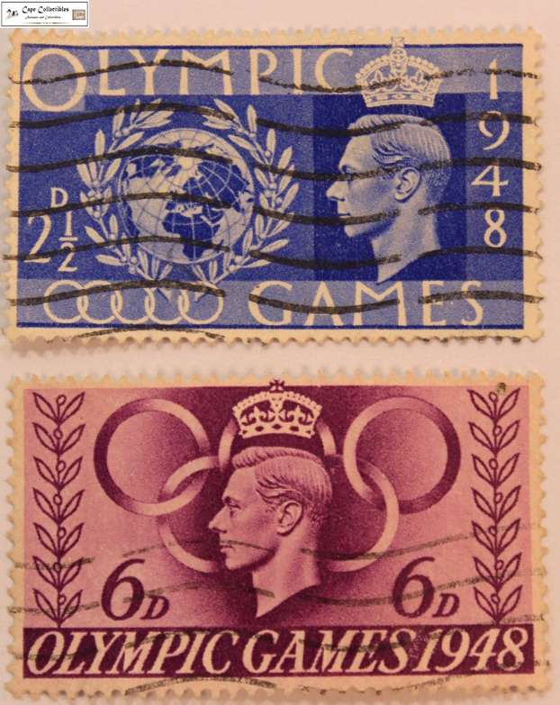Great Britain 2 1/2 and 6 Pence 1948 Olympic Games Stamp (Scott 271,273)