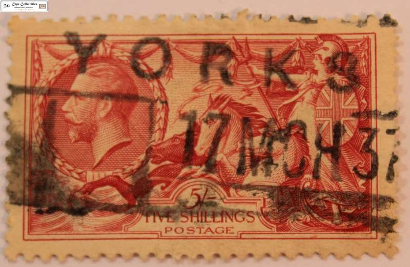Great Britain 5 Shillings 1934 Britannia Rule the Waves Stamp (Scott 223)