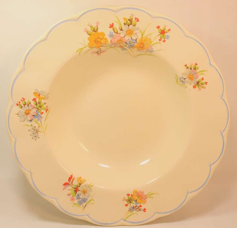 Vintage Grindley Cream Petal Floral Pattern Service Bowl