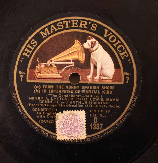 Music From the Opera "The Gondoliers" 78RPM His Masters Voice Vinyl LP