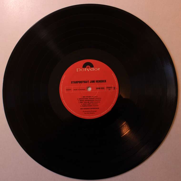 Jimi Hendrix Star Portrait Vinyl LP - Record 1 Only -(No original cover)