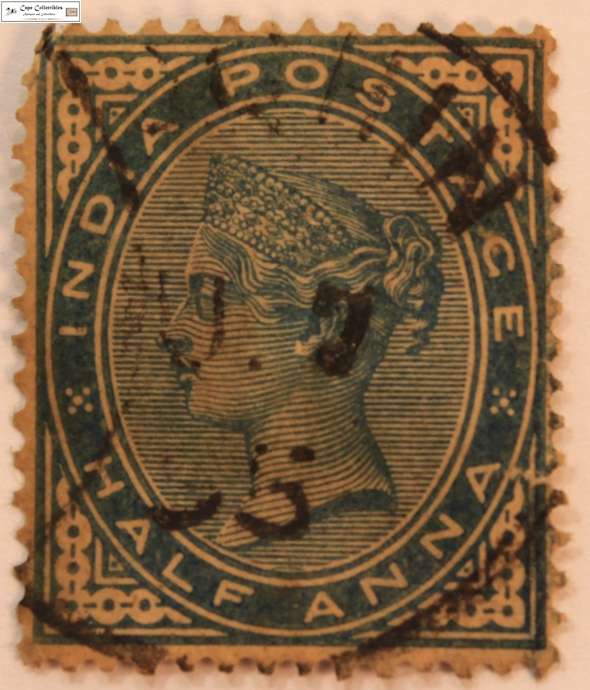 India 1/2 Anna 1882 Queen Victoria Stamp (Scott 36)