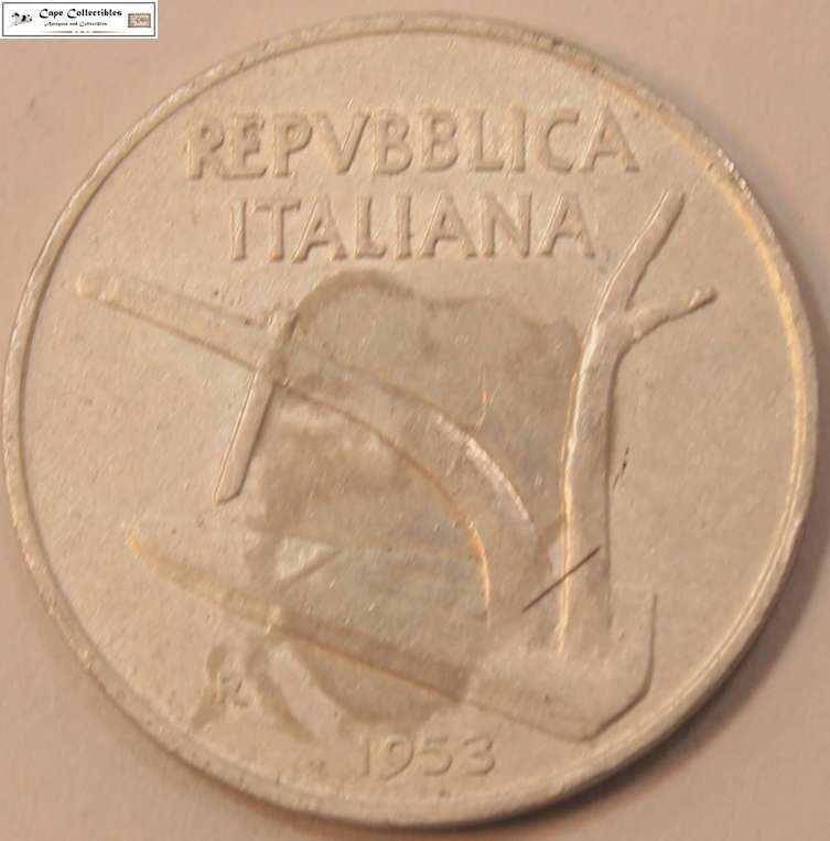 Italy 10 Lire 1953 Coin Circulated
