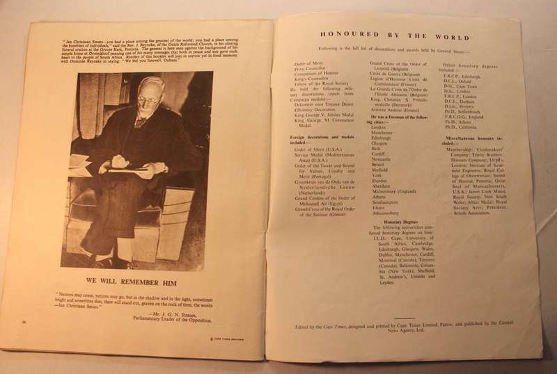 Salute To A Great South African Jan Christiaan Smuts 1950 Softcover Book