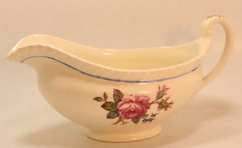 Vintage Johnson Brothers "Old English"  Pink Rose  Porcelain Gravy Boat BY Stamp