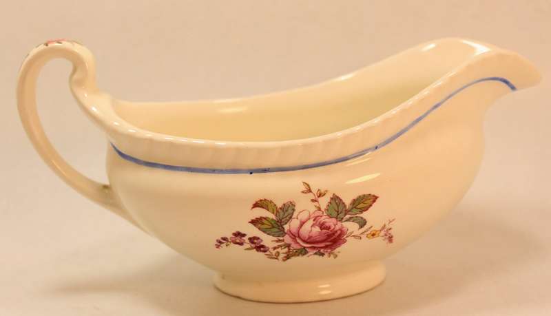 Vintage Johnson Brothers "Old English"  Pink Rose  Porcelain Gravy Boat BY Stamp