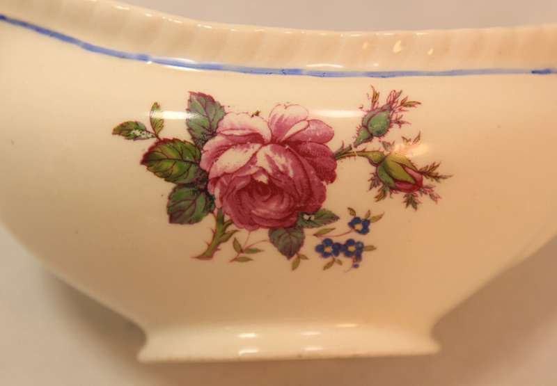 Vintage Johnson Brothers "Old English"  Pink Rose  Porcelain Gravy Boat BY Stamp