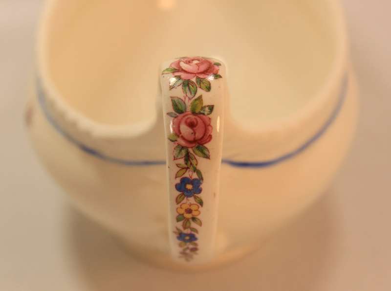 Vintage Johnson Brothers "Old English"  Pink Rose  Porcelain Gravy Boat BY Stamp